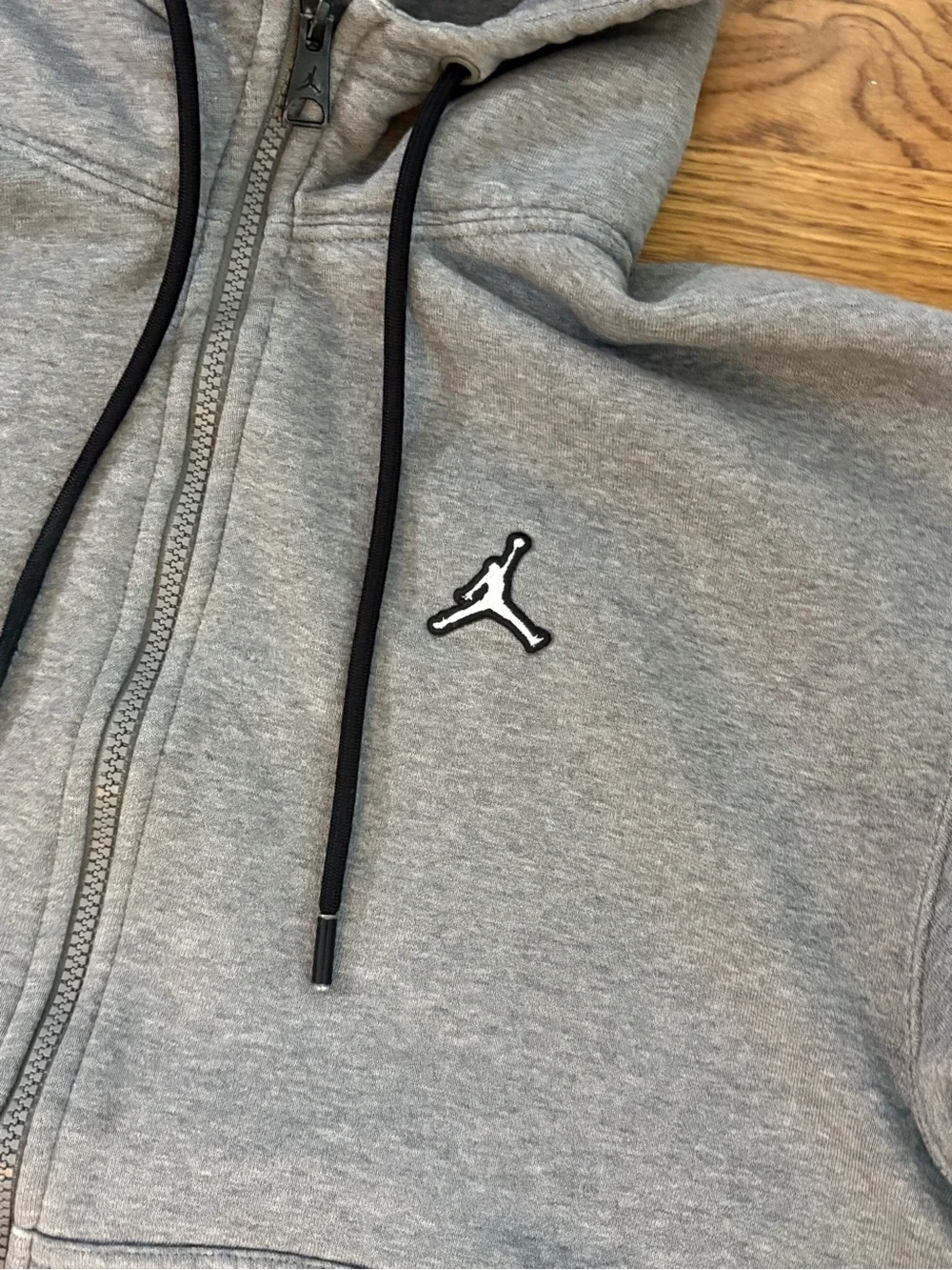 Jordan Gray Full Zip Fleece Hoodie Men’s Medium Embroidered Jumpman Signature